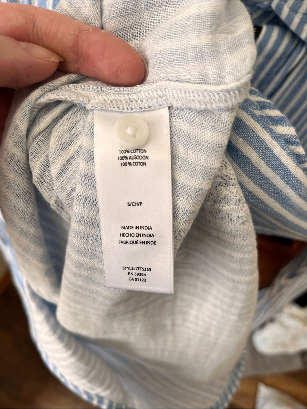 beachlunchlounge Light Blue and White Striped Shirt - Picture 4 of 4